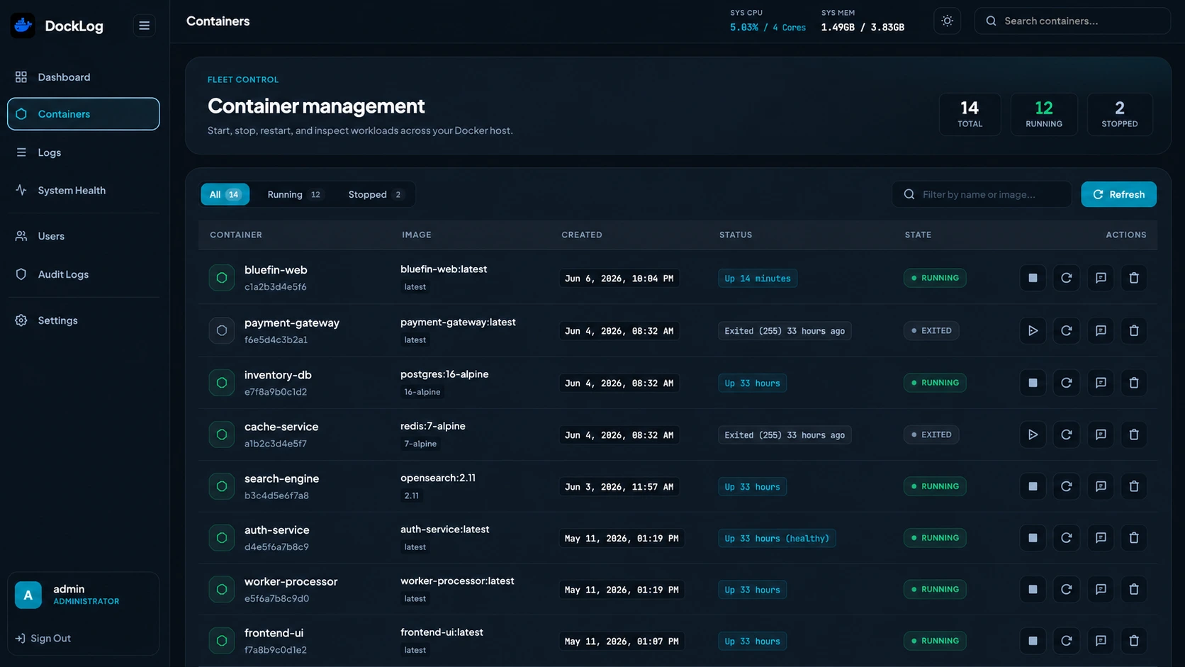 DockLog screenshot 2